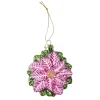 Outlet Anhänger Blume, Lila/grün, 9 Cm Weihnachtsbaumschmuck
