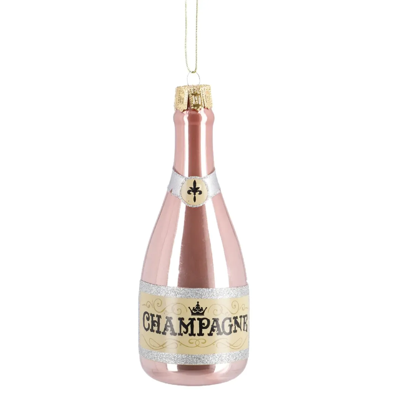 Anhänger Fancy, Bunt, Champagner/edel, 14 Cm Weihnachtsbaumschmuck