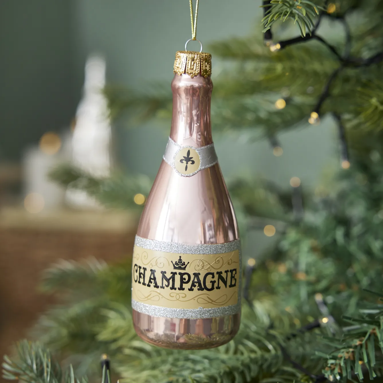 Anhänger Fancy, Bunt, Champagner/edel, 14 Cm Weihnachtsbaumschmuck