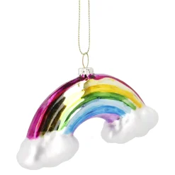 Outlet Anhänger Fancy, Bunt, Regenbogen/Wolke, 12 X 6 Cm Weihnachtsbaumschmuck