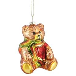 Anhänger Fancy, Bunt, Teddy/Schal, 9 Cm Weihnachtsbaumschmuck