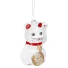 Anhänger Fancy, Bunt, Winkekatze/weiß, 10 Cm Weihnachtsbaumschmuck