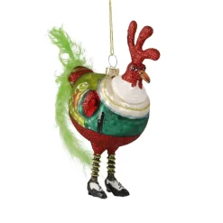 Online Anhänger Fancy, Edel, Hahn/Feder, 14.3 Cm Weihnachtsbaumschmuck