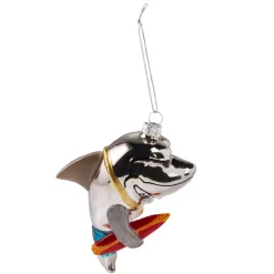 New Anhänger Fancy, Edel, Hai/Surfer, 13 Cm Weihnachtsbaumschmuck
