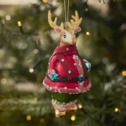 Best Anhänger Fancy, Edel, Hirsch/Bauch, 14 Cm Weihnachtsbaumschmuck|Weihnachten