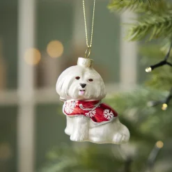 Clearance Anhänger Fancy, Klein, Hund Mit Jacke Weihnachtsbaumschmuck