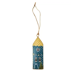New Anhänger Haus, Dunkelblau, 13 Cm Deko-Anhänger|Weihnachtsbaumschmuck