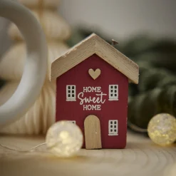 Hot Anhänger Haus Mit Spruch, Rot, 6 Cm Shop The Look Xmas|Weihnachtsbaumschmuck