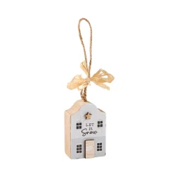 Hot Anhänger Haus Mit Spruch, Weiß, 6 Cm Shop The Look Xmas|Weihnachtsbaumschmuck