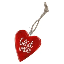 Discount Anhänger Herz, Glückwunsch/rot, 7.5 Cm Deko-Anhänger|Frühlingsdeko