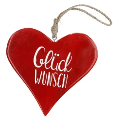 Sale Anhänger Herz, Glückwunsch/rot, 14.5 Cm Deko-Anhänger|Frühlingsdeko