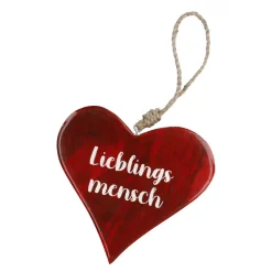 Discount Anhänger Herz, Lieblingsmensch/rot, 14.5 Cm Deko-Anhänger|Frühlingsdeko
