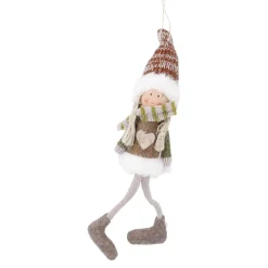 Discount Anhänger Mädchen, Hut/rot/weiß, 16 Cm Weihnachtsbaumschmuck|Weihnachten