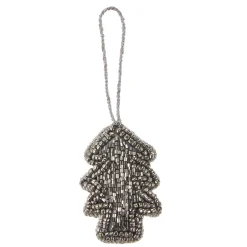 Online Anhänger Perlen, Tanne/silber, 7 Cm Weihnachtsbaumschmuck