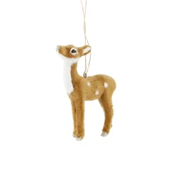 Anhänger Rehkitz, Hellbraun, Stehend, 9 Cm Weihnachtsbaumschmuck|Adventskränze & Zubehör