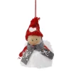 Anhänger Wichtel Mit Schal, Junge/rot/grau, 11 Cm Weihnachtsbaumschmuck|Weihnachtsdeko