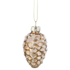 Anhänger Zapfen, Frost/hellbraun, 7 Cm Weihnachtsbaumschmuck