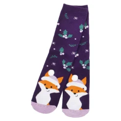 Discount Anti-Rutschsocken Xmas, Fuchs Lila , Größe 36 - 41 Geschenkideen|Fashion