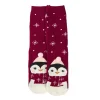 Anti-Rutschsocken Xmas, Pinguin Dunkelrot, Größe 36 - 41 Geschenkideen|Fashion