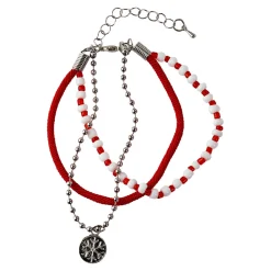 Online Armband Weihnachten,Schneeflocke, Rot/silber Weihnachtsoutfit|Adventskalender