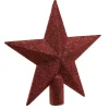 Hot Baumspitze Stern Glitter, Dunkelrot, 20 Cm Weihnachtsbaumschmuck