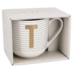 Outlet Becher Buchstabe/Streifen, T, 450 Ml Küche|Weihnachtsbecher