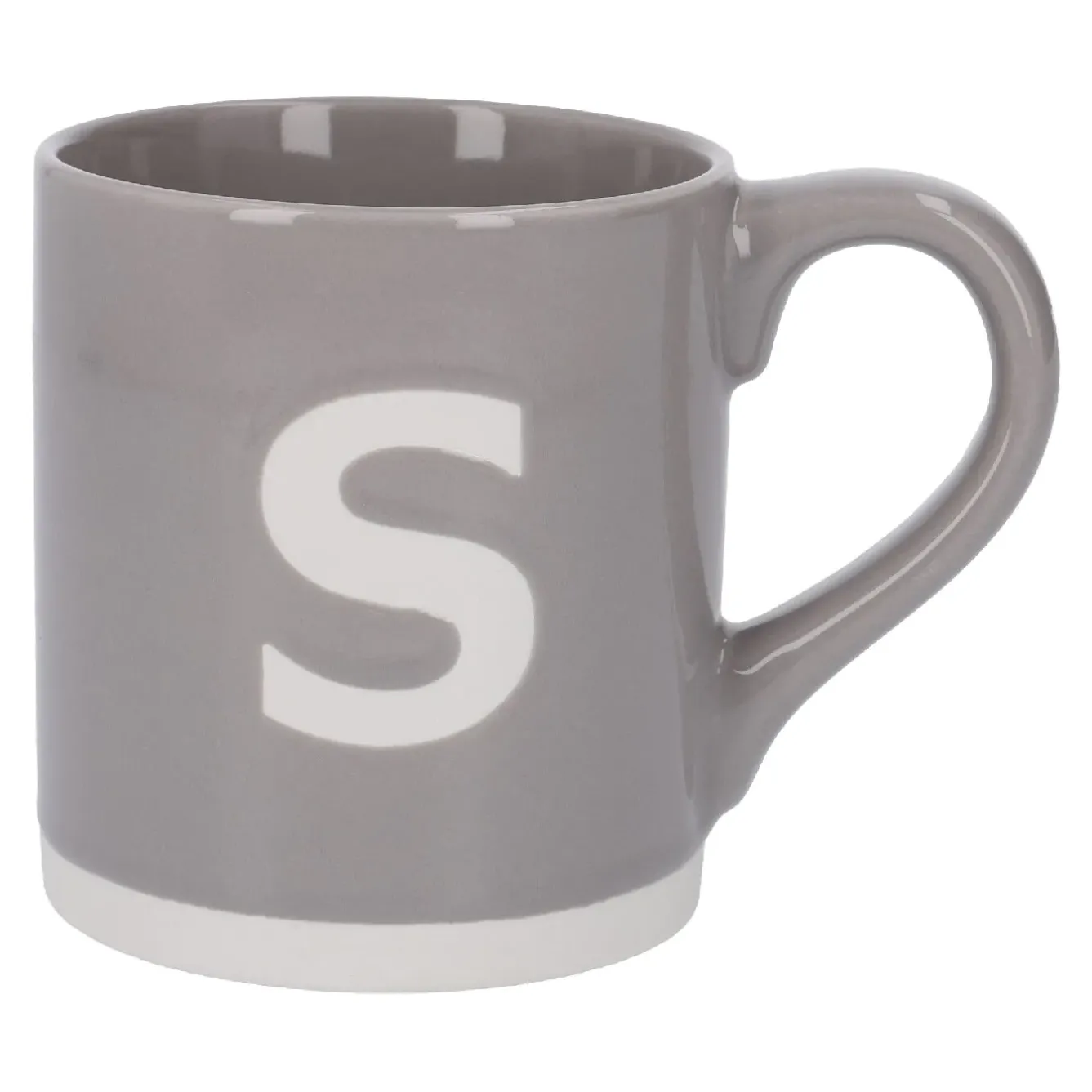 Clearance Becher Buchstabe/Uni, S/grau, 440 Ml Küche