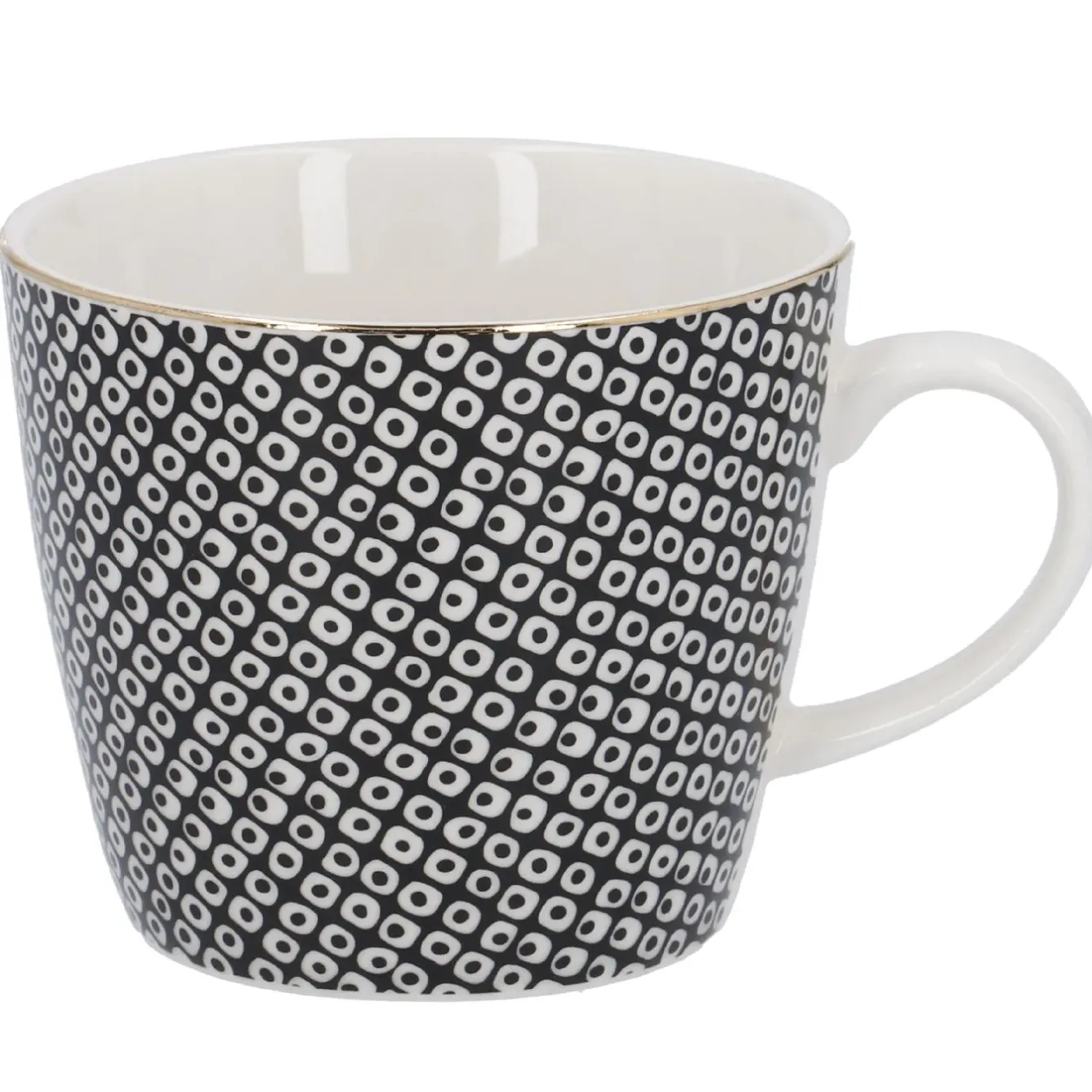 Clearance Becher China, Perlen, Schwarz/weiß, 300 Ml, Goldrand Küche