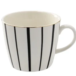 Sale Becher China, Strahlen/breit, Schwarz/weiß, 300 Ml, Goldrand Küche