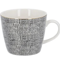 Online Becher China, Striche, Schwarz/weiß, 300 Ml, Goldrand Küche