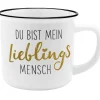 Clearance Becher Emaille-Optik, Lieblingsmensch, 350 Ml Küche