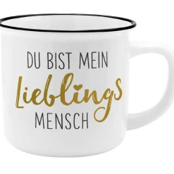 Clearance Becher Emaille-Optik, Lieblingsmensch, 350 Ml Küche