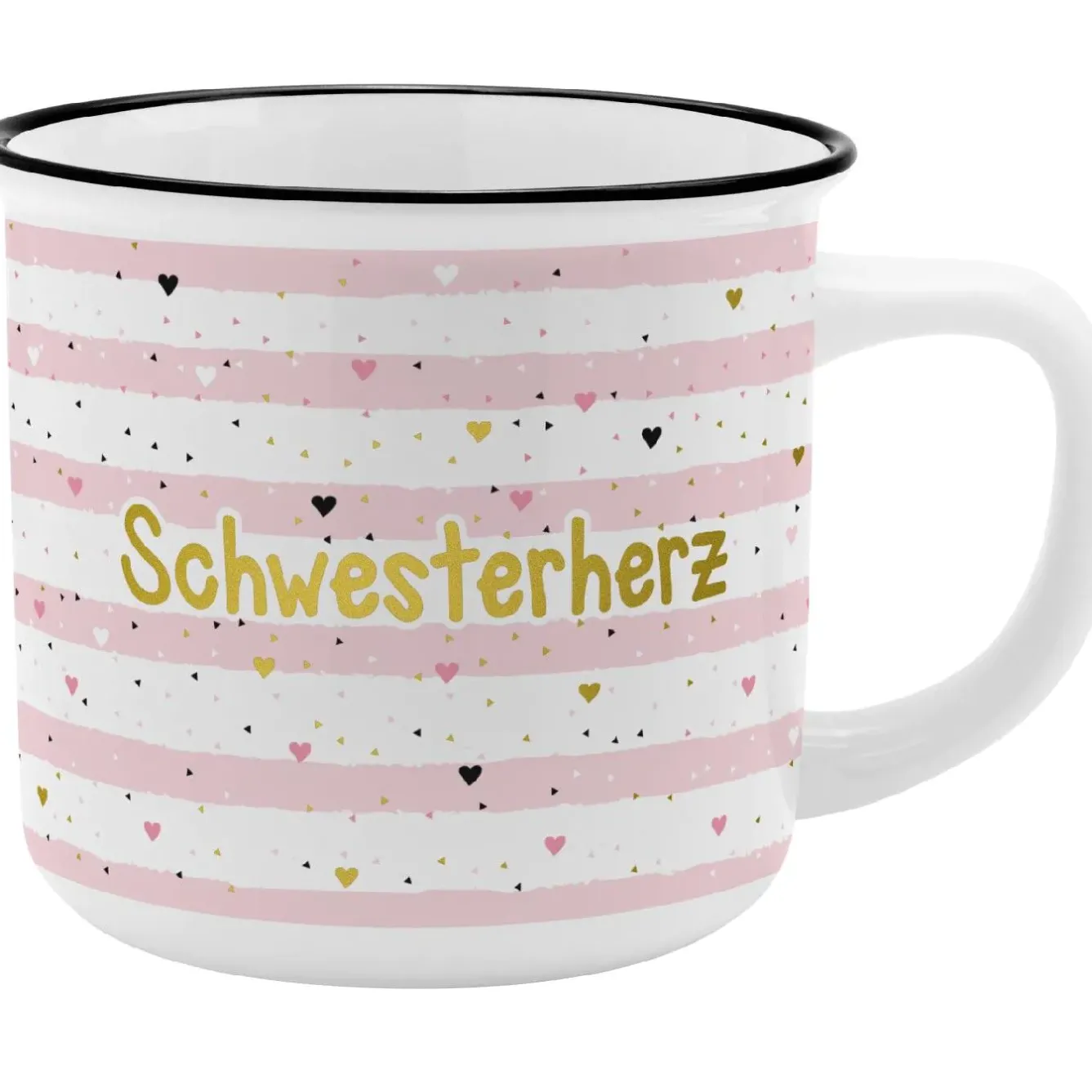 Outlet Becher Emaille-Optik, Schwesterherz, 350 Ml Küche