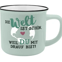 Outlet Becher Emaille-Optik, Welt, 350 Ml Küche