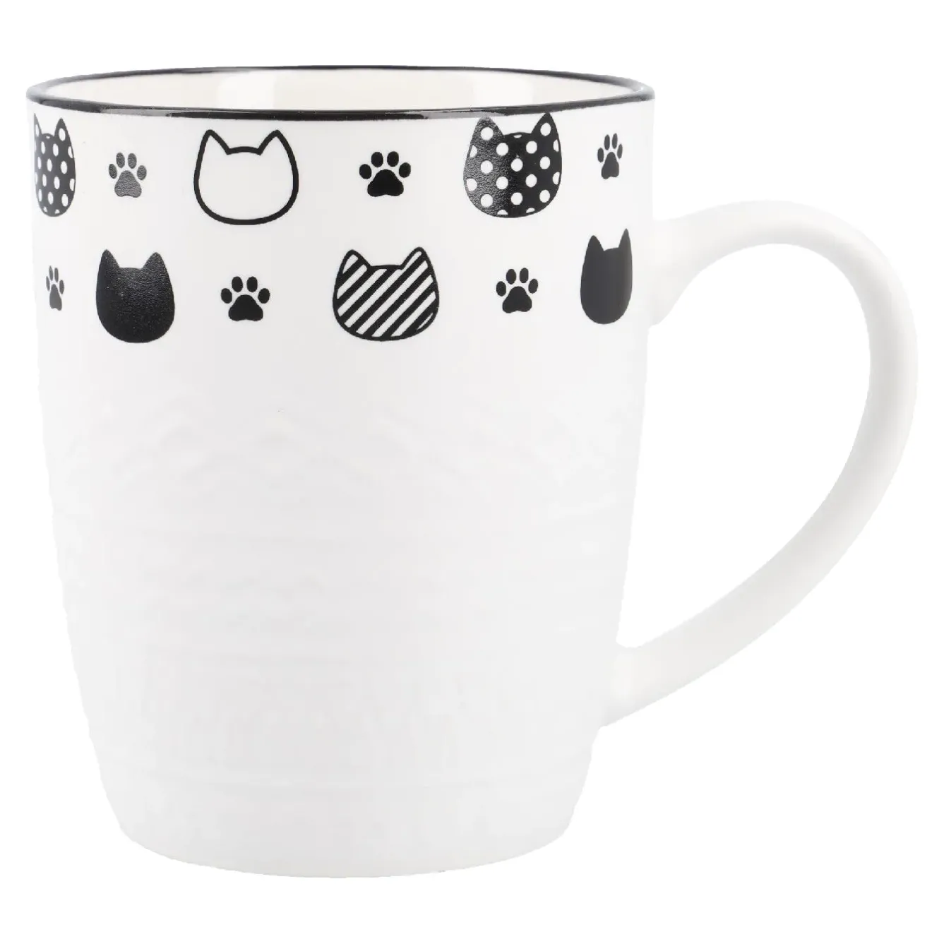 New Becher Katzenrelief, Köpfe, 380 Ml Tierfreunde|Küche