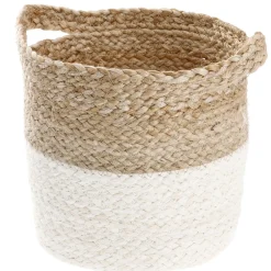 Discount Dekokorb Mit Griff, Natur/weiß, 19 X 21 Cm Organisation
