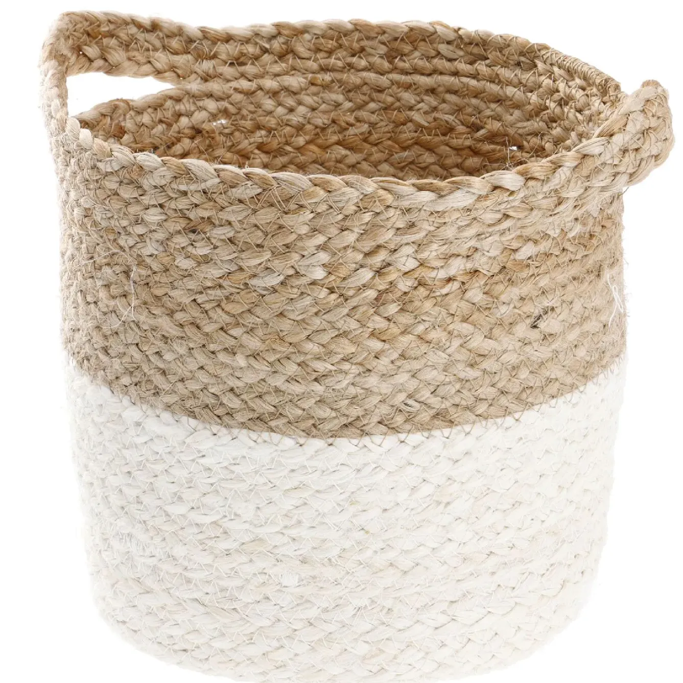 Discount Dekokorb Mit Griff, Natur/weiß, 19 X 21 Cm Organisation