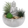 Discount Deko-Objekt Buddha Mit Sukkulente, Grau/grün, 12 Cm Geschenkideen|Outdoor & Garten