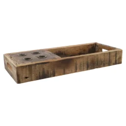 Hot Dekoschale Mit 4 Stabkerzenhaltern, Natur, 45 Cm Geschenkideen|Schalen & Tabletts