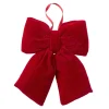 Outlet Deko-Schleife, Hängend/dunkelrot, 29 Cm Geschenkverpackungen|Weihnachtsbaumschmuck