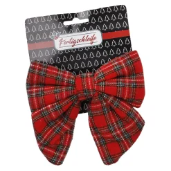 Outlet Deko-Schleife, Kariert, 13 Cm Geschenkverpackungen|Weihnachtsbaumschmuck