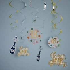 Hot Deko-Spiralen Geburtstag, 18, 6 Stück Geburtstag