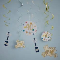 Deko-Spiralen Geburtstag, 40, 6 Stück Geburtstag