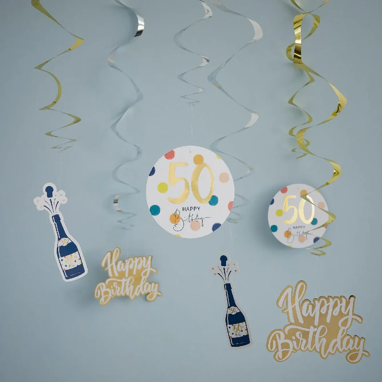 Hot Deko-Spiralen Geburtstag, 50, 6 Stück Geburtstag