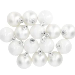 Discount 15er Glaskugeln 6 Cm, Weiß Weihnachtsbaumschmuck|Weihnachten