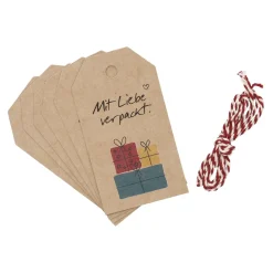 Best 6er Set Anhänger Mit Kordel, Geschenke Geschenkverpackungen|Weihnachten