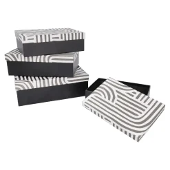 Sale 4er Set Geschenkkarton Design, Schwarz/weiß Organisation