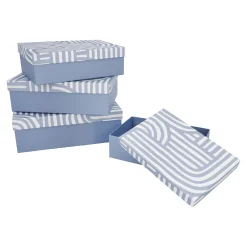 Hot 4er Set Geschenkkarton Design, Blau/weiß Organisation