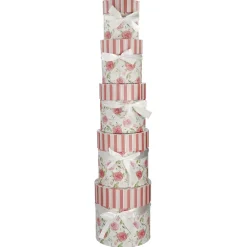Clearance 5er Set Geschenkkarton Floral/rund, Rosa Hochzeitsgeschenke|Geschenkverpackung