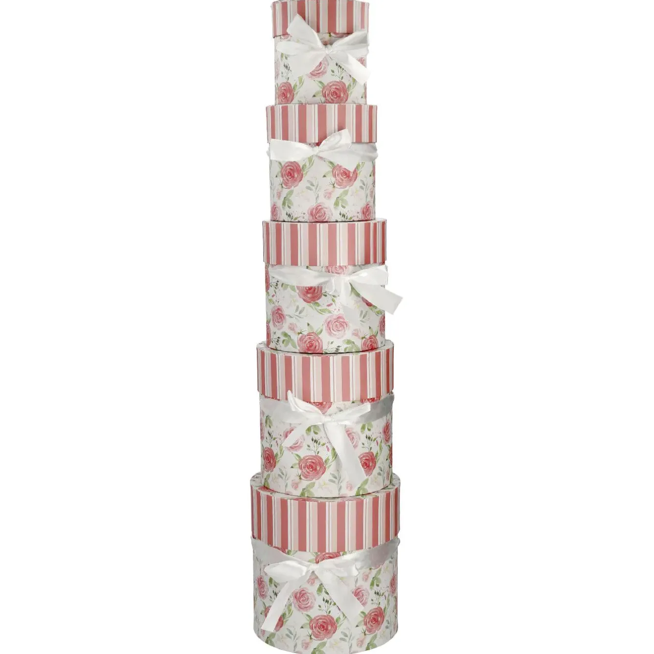 Clearance 5er Set Geschenkkarton Floral/rund, Rosa Hochzeitsgeschenke|Geschenkverpackung